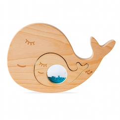 Jouet sensoriel puzzle en bois baleine  - vertbaudet enfant