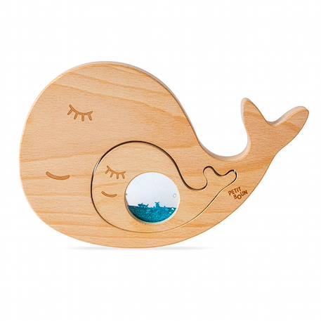 Jouet sensoriel puzzle en bois baleine Bleu 1 - vertbaudet enfant 