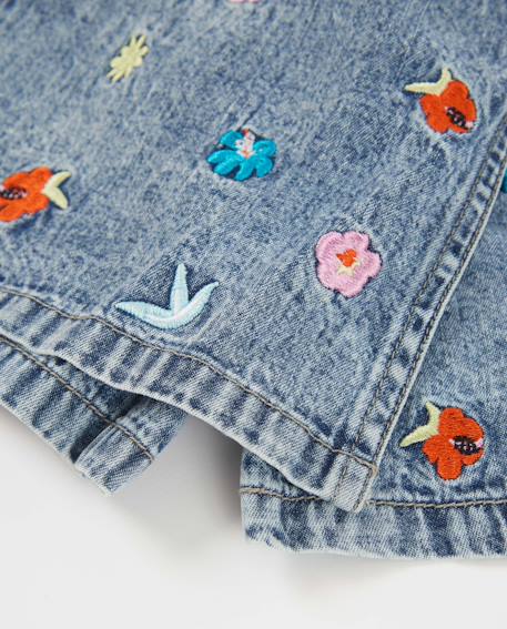 Short fille en denim Bleu 4 - vertbaudet enfant 