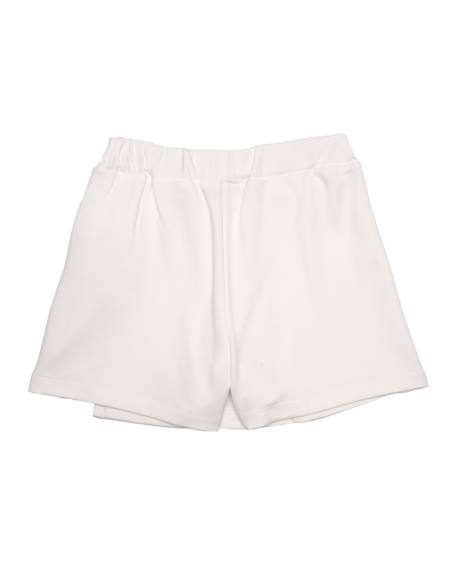 Jupe-short fille en maille avec boucle décorative Blanc 2 - vertbaudet enfant 