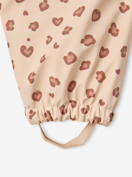 Combinaison de pluie imprimée à capuche bébé doublée polaire vanille+vieux rose 5 - vertbaudet enfant 