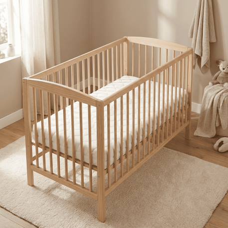 Pack matelas bamboo + drap magique imprimé - matelas déhoussable et drap-housse imperméable 2-en-1 Blanc 4 - vertbaudet enfant 