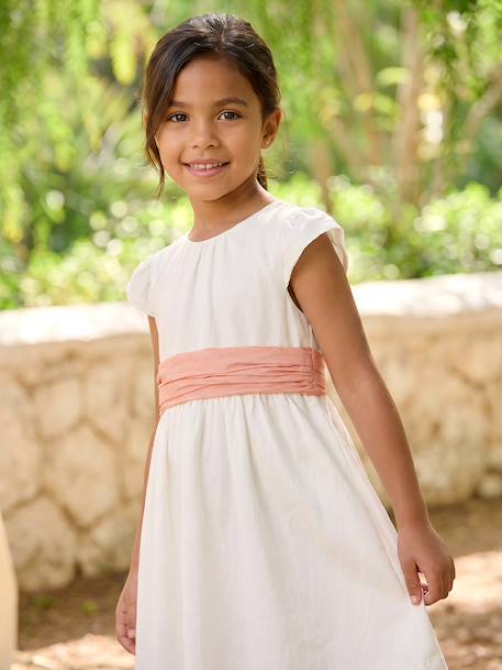 Robe fête patineuse nœud blanc+vert sauge 2 - vertbaudet enfant 