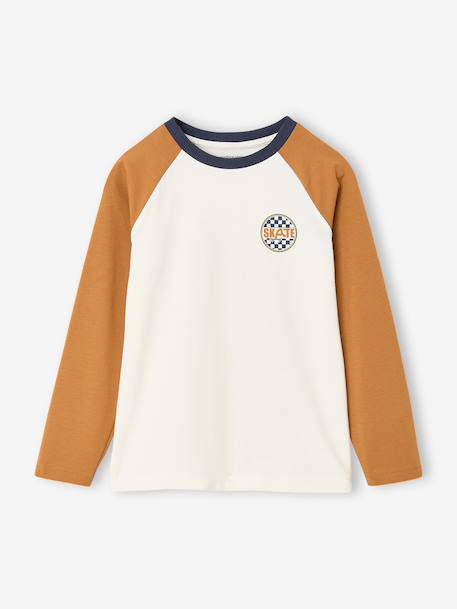 T-shirt manches longues garçon bordeaux+ocre+vert sauge 8 - vertbaudet enfant 