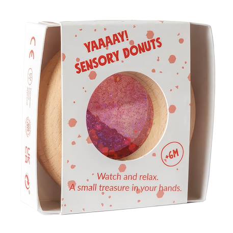 Hochet sensoriel donut calme Bleu+Jaune+Orange+Rose+Rouge+Turquoise+Vert+Violet 17 - vertbaudet enfant 