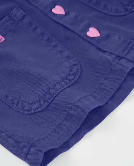 Jupe pour fille en toile avec boutons en forme de cœur Violet 4 - vertbaudet enfant 