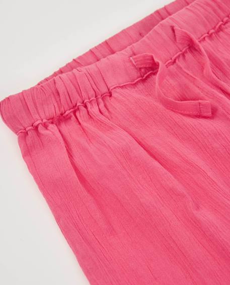 Pantalon fille avec taille élastiquée Rose 3 - vertbaudet enfant 