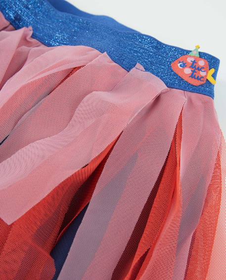 Jupe pour fille en tissu avec couches de tulle Rouge 3 - vertbaudet enfant 