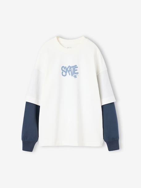 T-shirt manches longues garçon écru 1 - vertbaudet enfant 