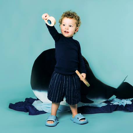 Jouet sensoriel puzzle en bois baleine Bleu 6 - vertbaudet enfant 