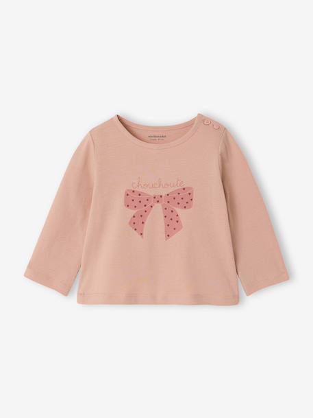 Lot de 3 T-shirts Basics bébé manches longues rose poudré+vieux rose 2 - vertbaudet enfant 