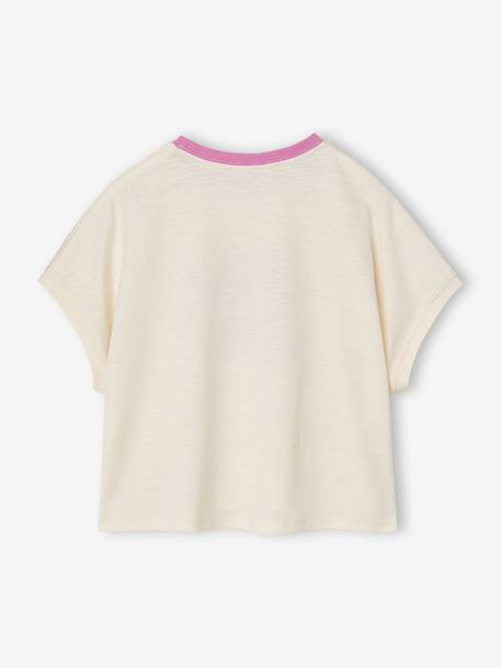 T-shirt manches courtes fille écru 2 - vertbaudet enfant 
