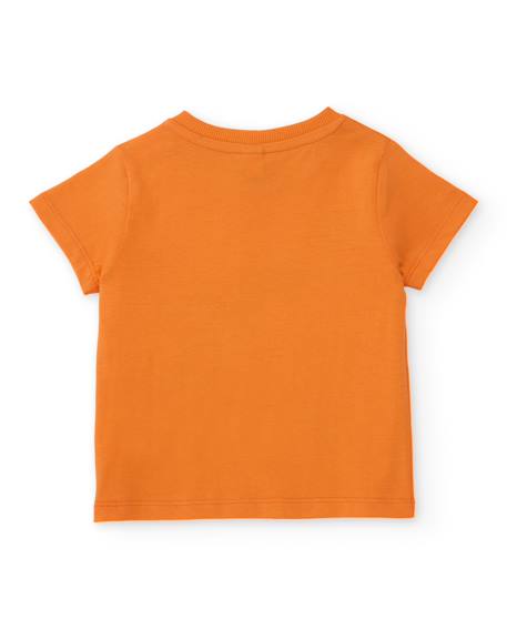 T-shirt en maille pour garçon avec imprimé contrasté Orange 2 - vertbaudet enfant 