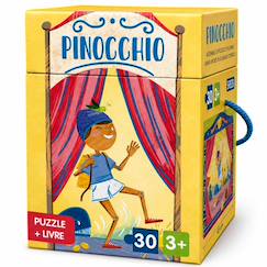 Jouet-Jeux éducatifs-Puzzles-Puzzle et livre disney pinocchio