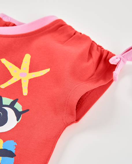 T-shirt en maille pour fille avec grand imprimé sur le devant Rouge 3 - vertbaudet enfant 