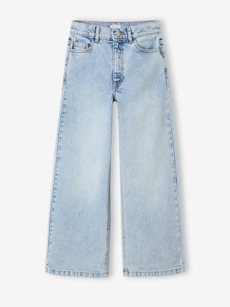 Pantalon large fille denim bleu clair+bleu moyen+denim gris 1 - vertbaudet enfant 