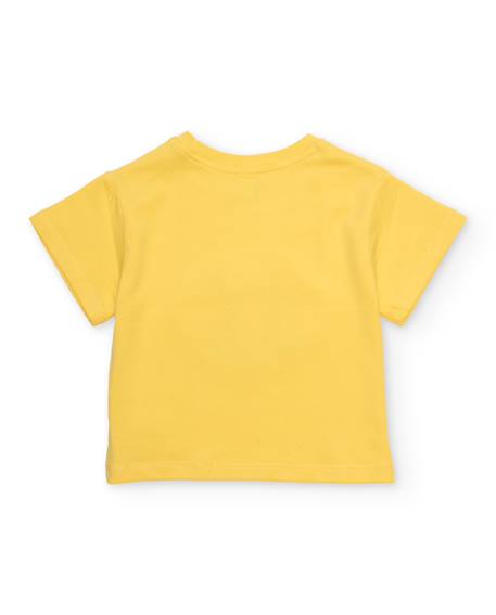 T-shirt en maille pour fille avec détail en relief et sequins Jaune 2 - vertbaudet enfant 