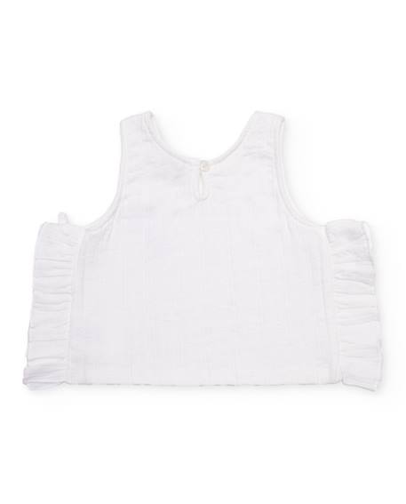 Top pour fille en maille avec sequins décoratifs Blanc 2 - vertbaudet enfant 