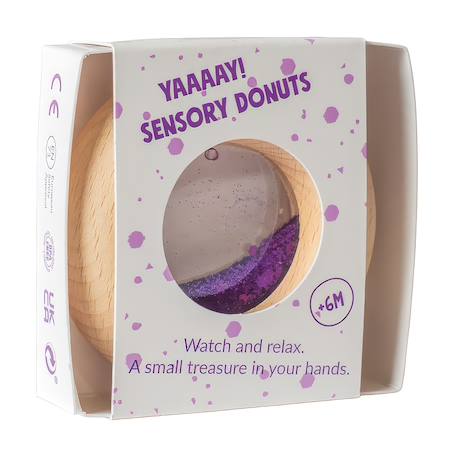 Hochet sensoriel donut calme Bleu+Jaune+Orange+Rose+Rouge+Turquoise+Vert+Violet 28 - vertbaudet enfant 