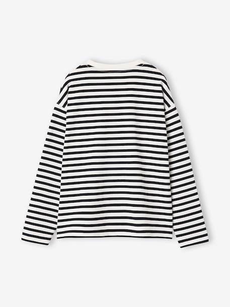 T-shirt manches longues fille bois de rose+écru 5 - vertbaudet enfant 