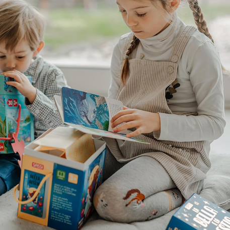 Puzzle et livre disney la belle et la bête Bleu 2 - vertbaudet enfant 
