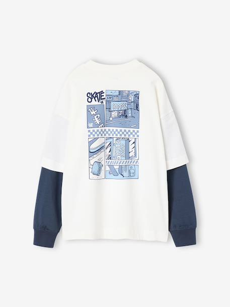T-shirt manches longues garçon écru 2 - vertbaudet enfant 