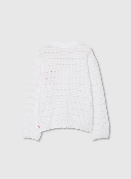 Gilet en maille pour fille Blanc 2 - vertbaudet enfant 