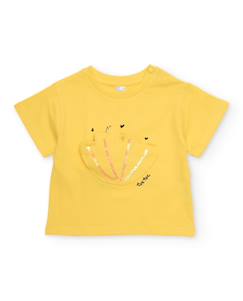 T-shirt en maille pour fille avec détail en relief et sequins  - vertbaudet enfant