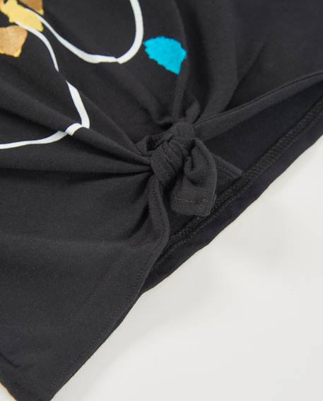 T-shirt en maille pour fille avec nœud décoratif Noir 4 - vertbaudet enfant 