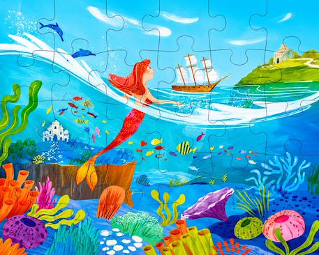 Puzzle et livre disney la petite sirène Turquoise 3 - vertbaudet enfant 