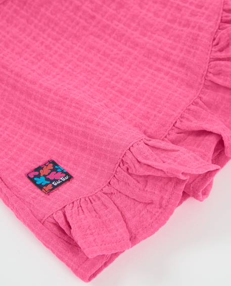 Jupe fille croisée à volant Rose 4 - vertbaudet enfant 