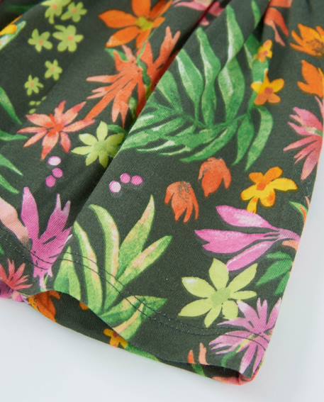 Jupe fille en maille avec taille froncée Vert 4 - vertbaudet enfant 