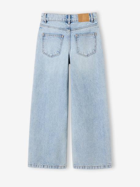 Pantalon large fille denim bleu clair+bleu moyen+denim gris 2 - vertbaudet enfant 