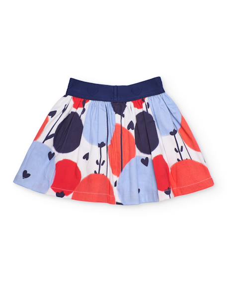 Jupe pour fille en toile avec taille élastique Blanc 2 - vertbaudet enfant 