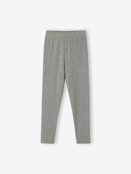 Lot de 2 leggings fille Basics bois de rose+gris foncé+kaki+marron imprimé+vert sauge 3 - vertbaudet enfant 