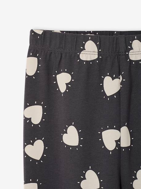 Lot de 2 leggings fille Basics bois de rose+gris foncé+kaki+marron imprimé+vert sauge 10 - vertbaudet enfant 