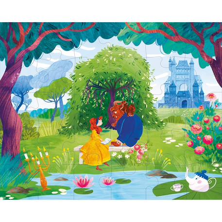 Puzzle et livre disney la belle et la bête Bleu 3 - vertbaudet enfant 