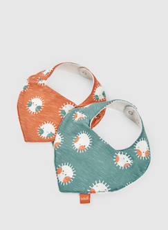 Puériculture-Pack de 2 bavoirs bandana coton imprimé pour bébé