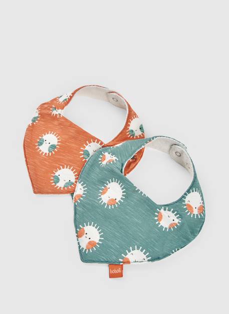 Pack de 2 bavoirs bandana coton imprimé pour bébé Multicolore 1 - vertbaudet enfant 