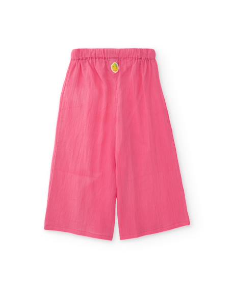 Pantalon fille avec taille élastiquée Rose 2 - vertbaudet enfant 