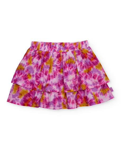 Fille-Jupe-Jupe fille en tissu tissé avec imprimé tie-dye