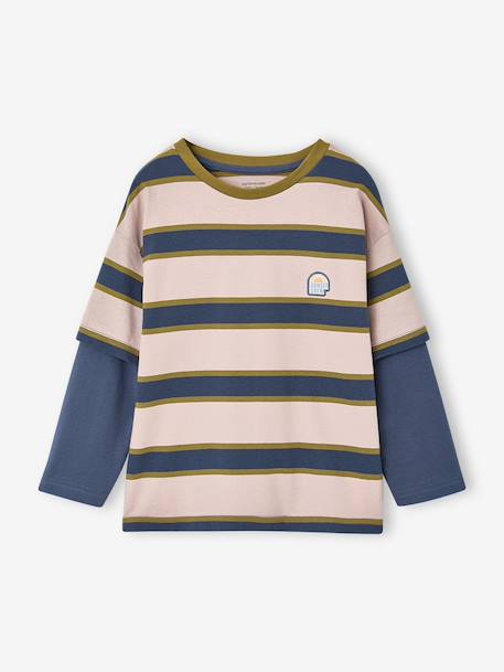 T-shirt manches longues garçon bleu moyen 3 - vertbaudet enfant 