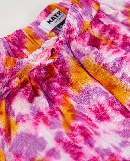 Jupe fille en tissu tissé avec imprimé tie-dye Rose 3 - vertbaudet enfant 