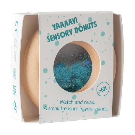 Hochet sensoriel donut calme Bleu+Jaune+Orange+Rose+Rouge+Turquoise+Vert+Violet 20 - vertbaudet enfant 