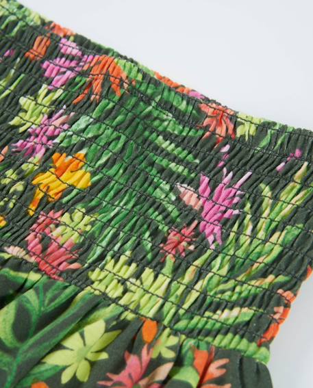 Jupe fille en maille avec taille froncée Vert 3 - vertbaudet enfant 