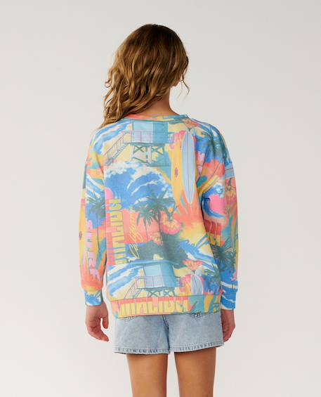 Sweat surf side relaxed fille Multico 3 - vertbaudet enfant 