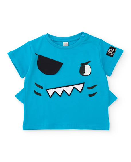 Garçon-T-shirt en maille pour garçon avec ailettes latérales