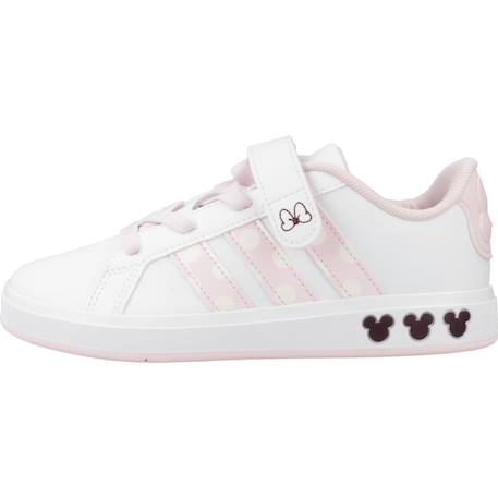 Baskets fille en textile à scratch court Blanc white 2 - vertbaudet enfant 
