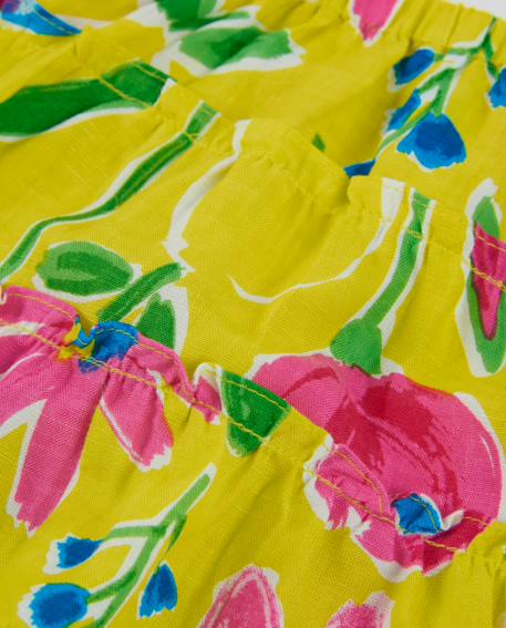 Jupe fille avec volants froncés superposés Jaune 4 - vertbaudet enfant 