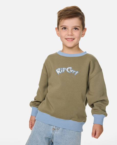 Sweat ride the wave garçon Surplus green 1 - vertbaudet enfant 